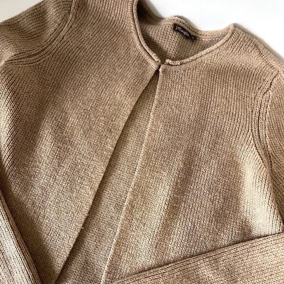 J. MCLAUGHLIN Cropped Wool Cashmere Angora Blend Cardigan in Tan Size S - Picture 5 of 9